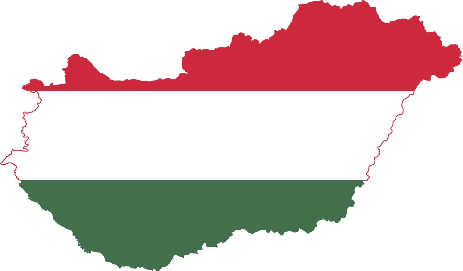 Hungary Flag Map