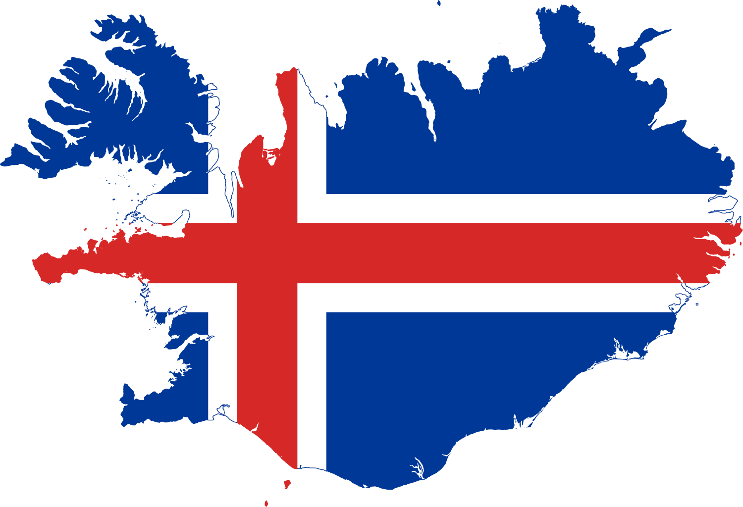 Iceland Flag Map