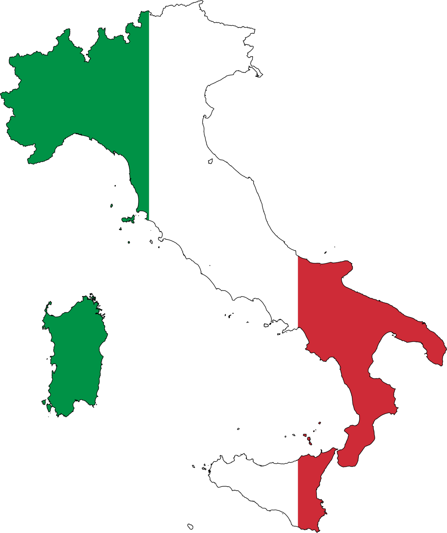 Italy Flag Map