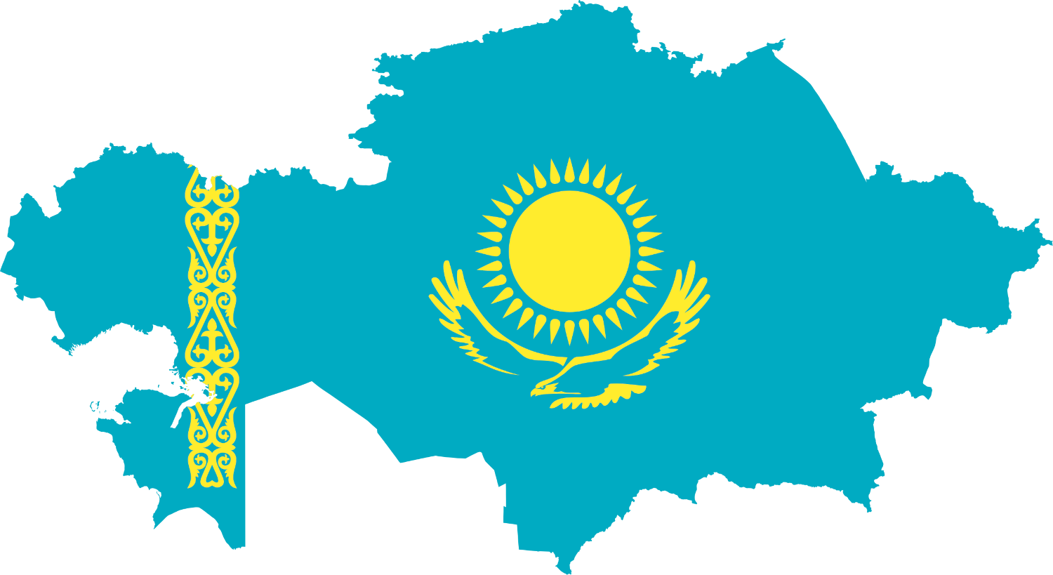 Kazakstan Flag Map