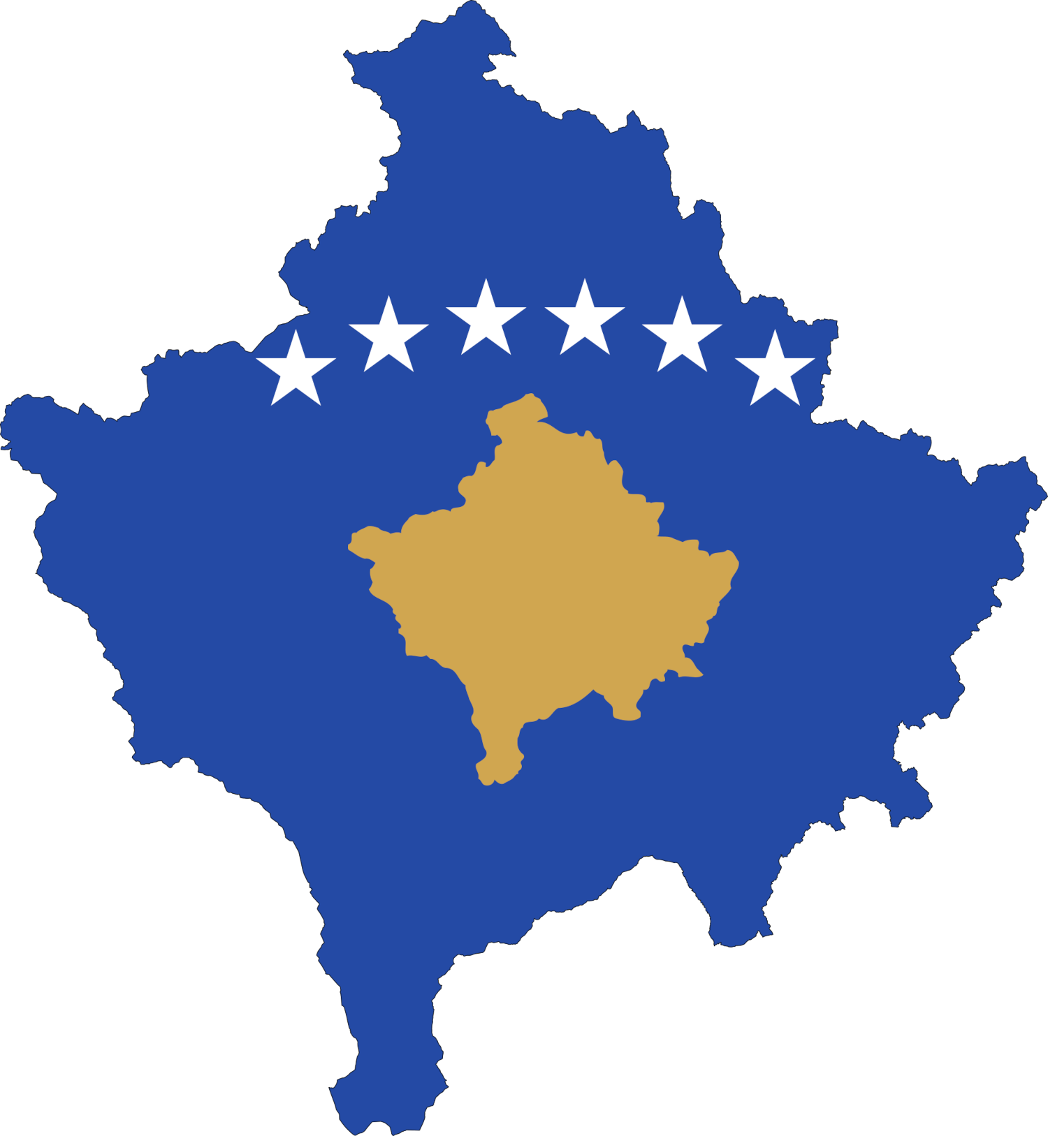 Kosovo Flag Map