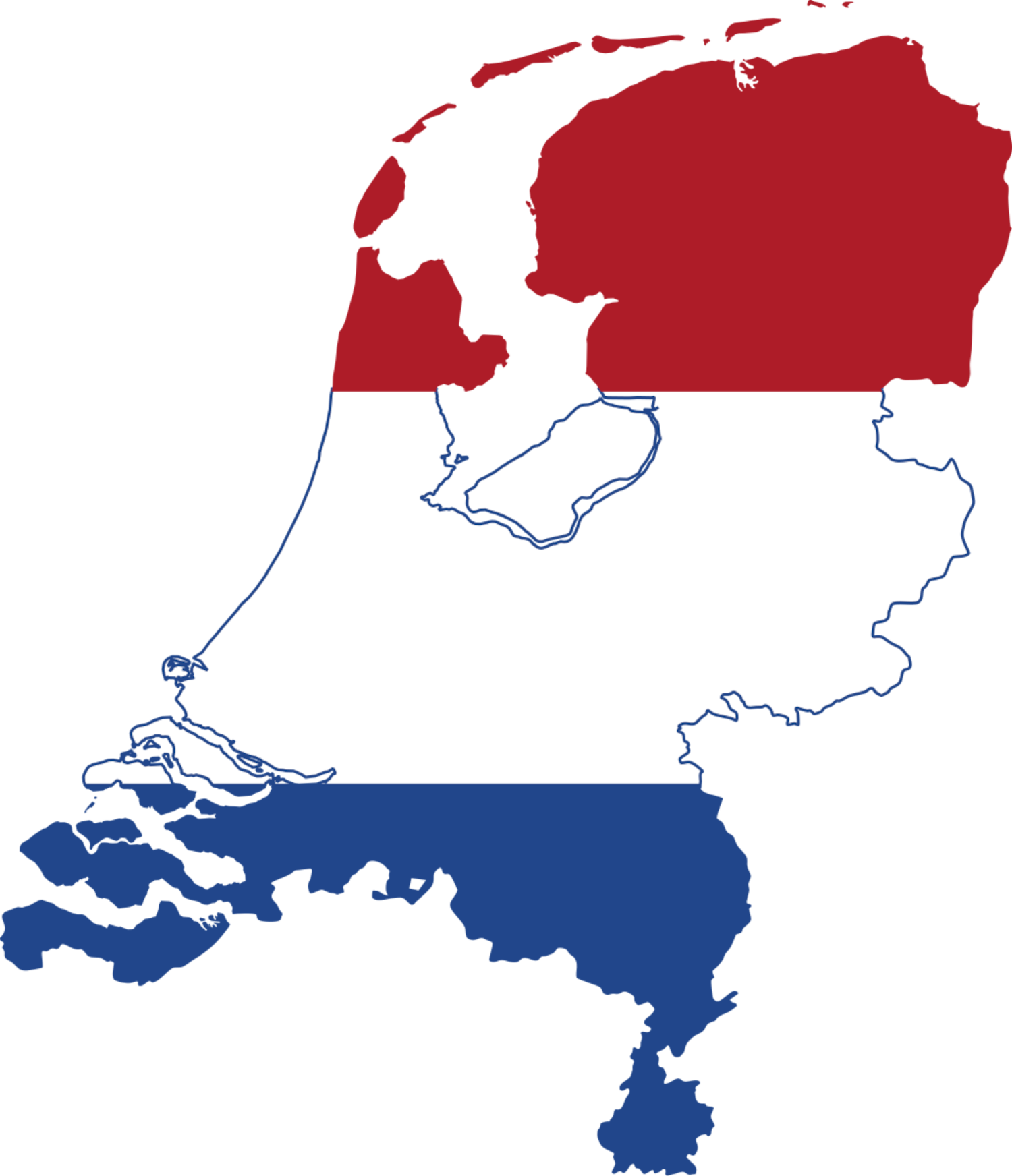 Netherlands Flag Map