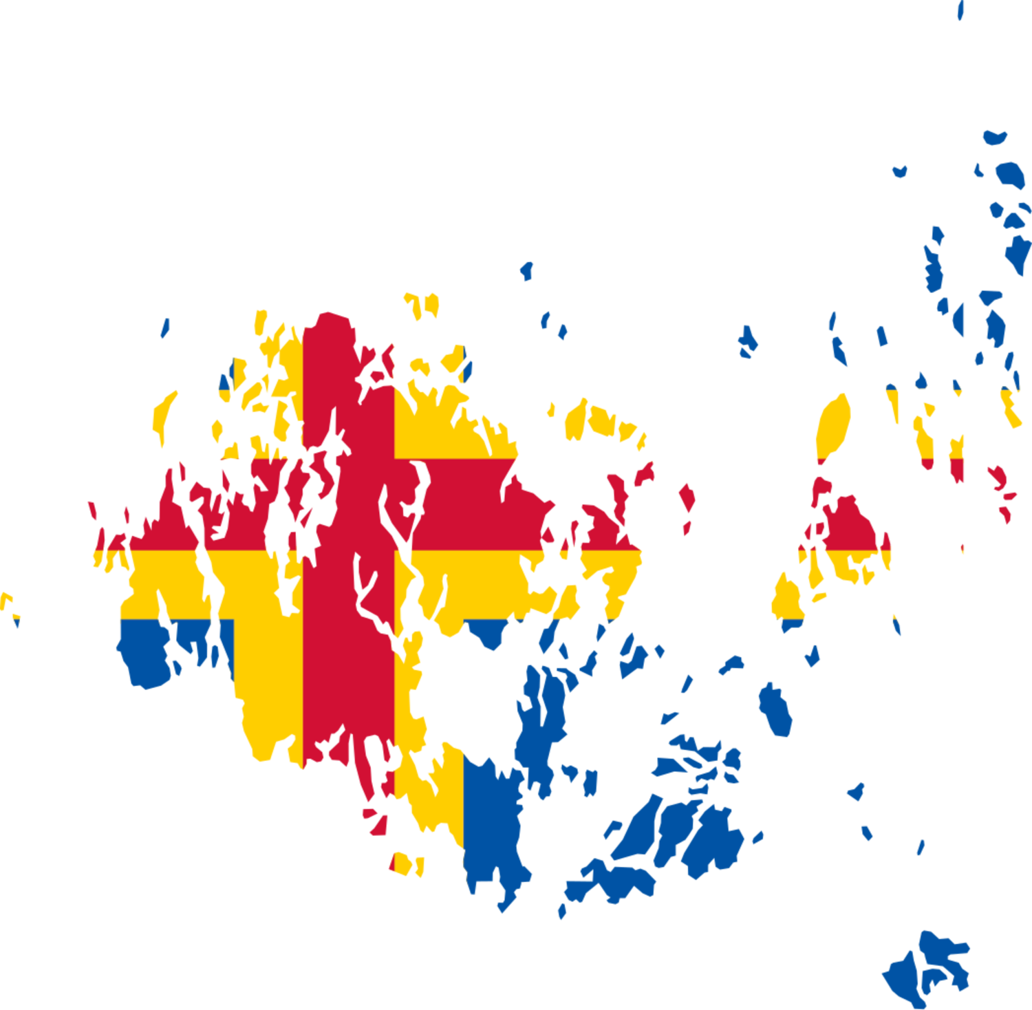  Åland Flag Map