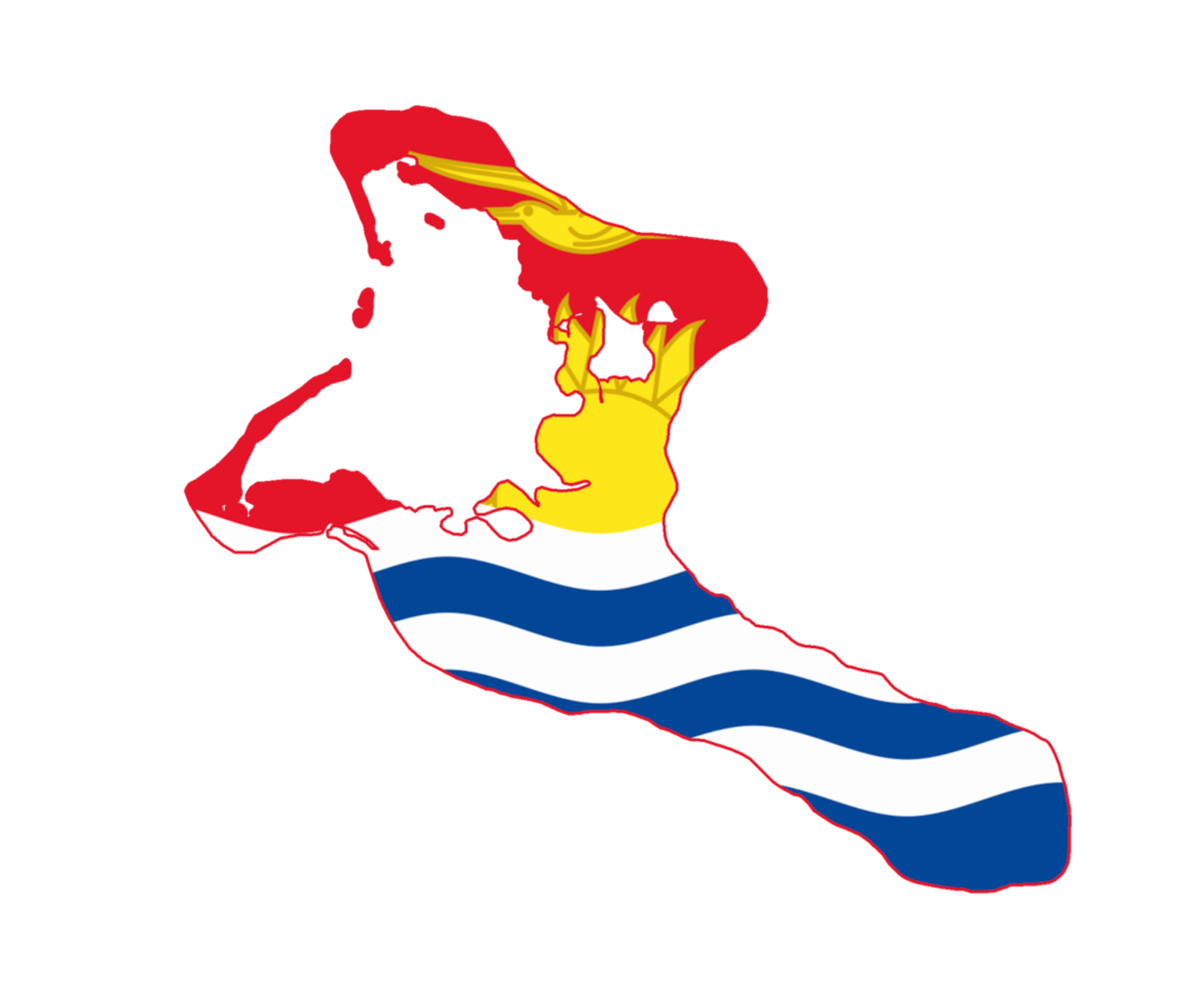 Kiribati Flag Map