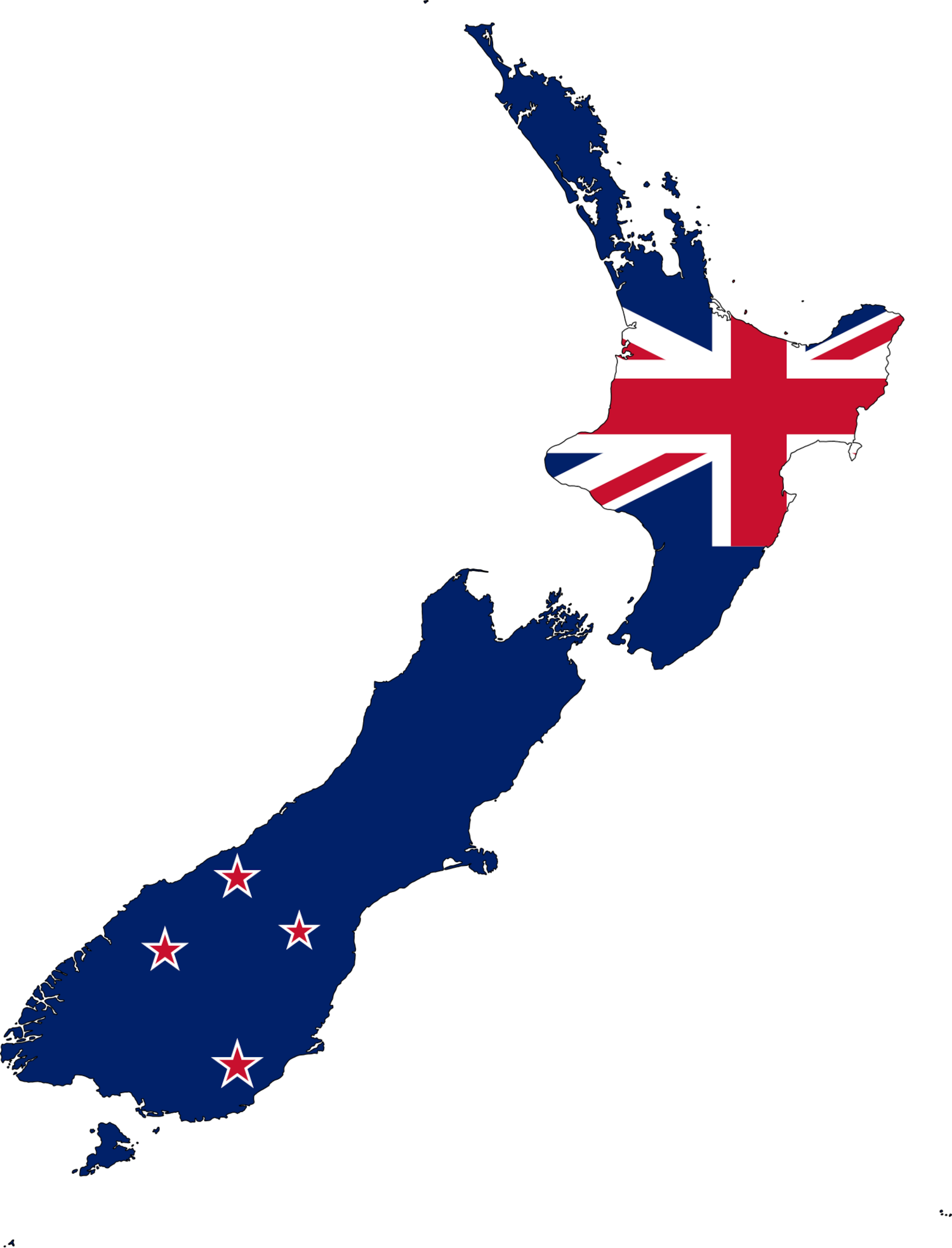 New Zealand Flag Map