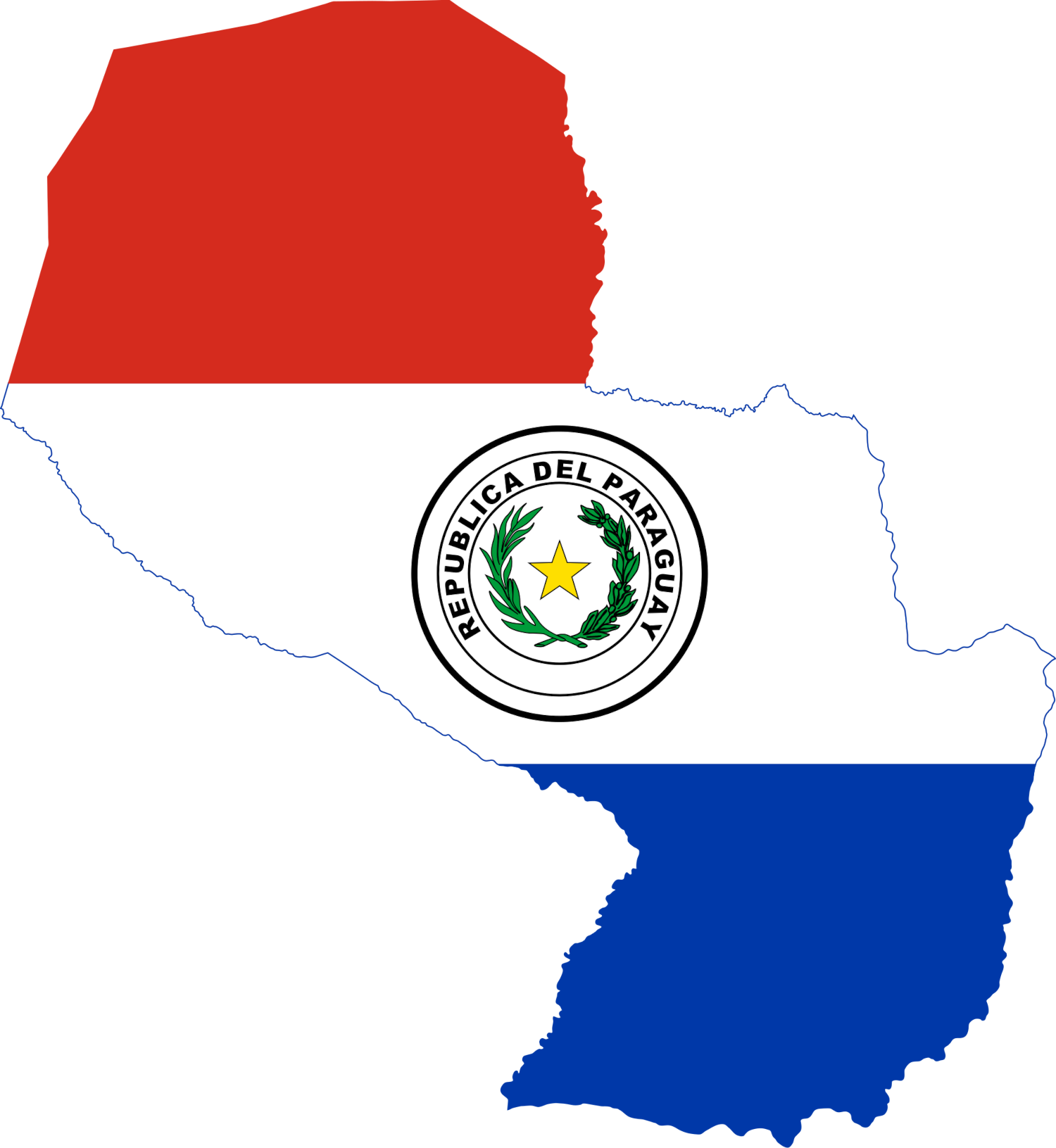 Paraguay Flag Map