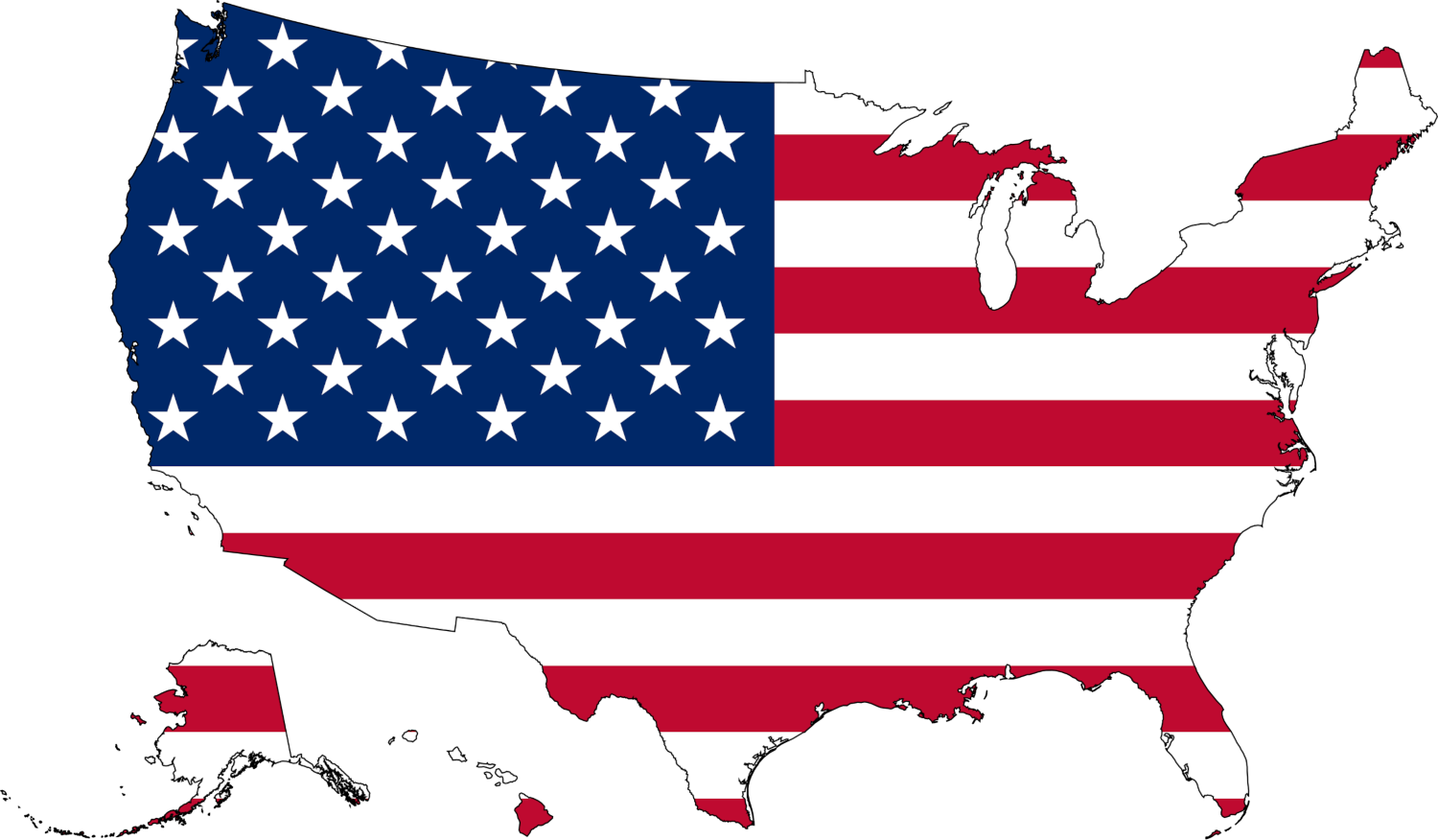 United States of America Flag Map