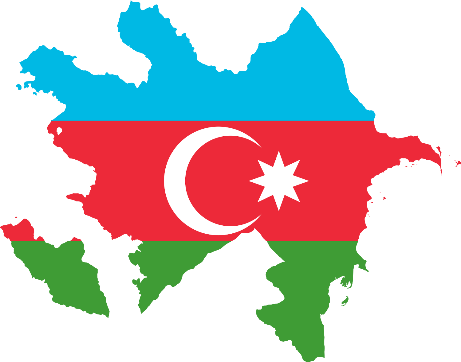 Azerbaijan Flag Map