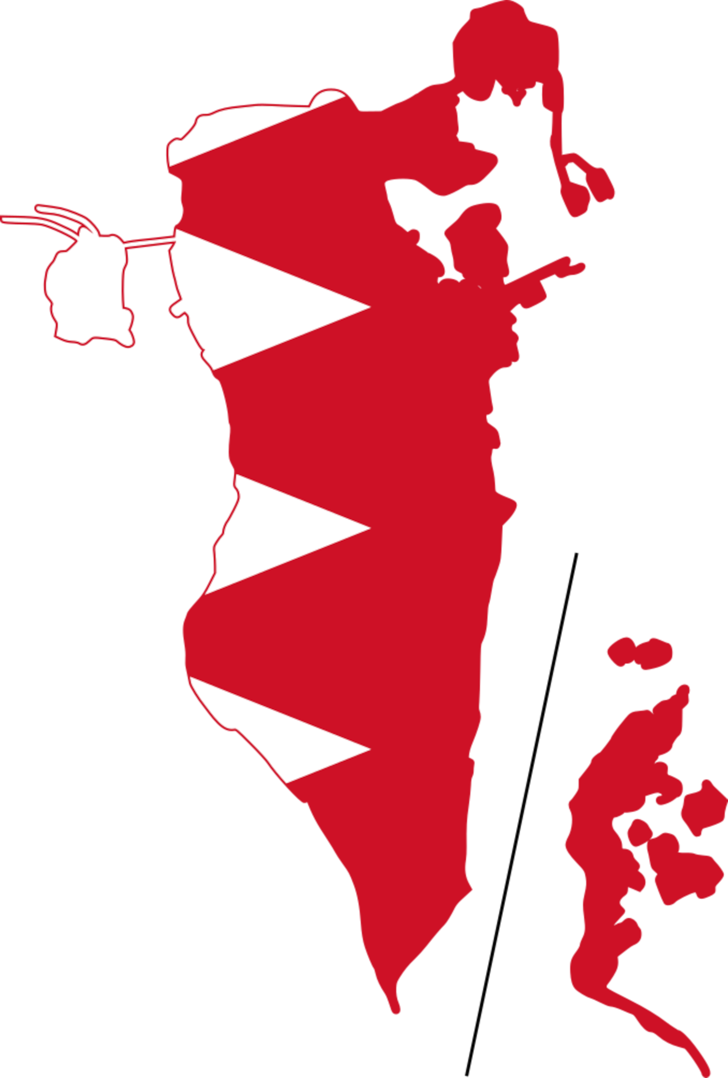 Bahrain Flag Map