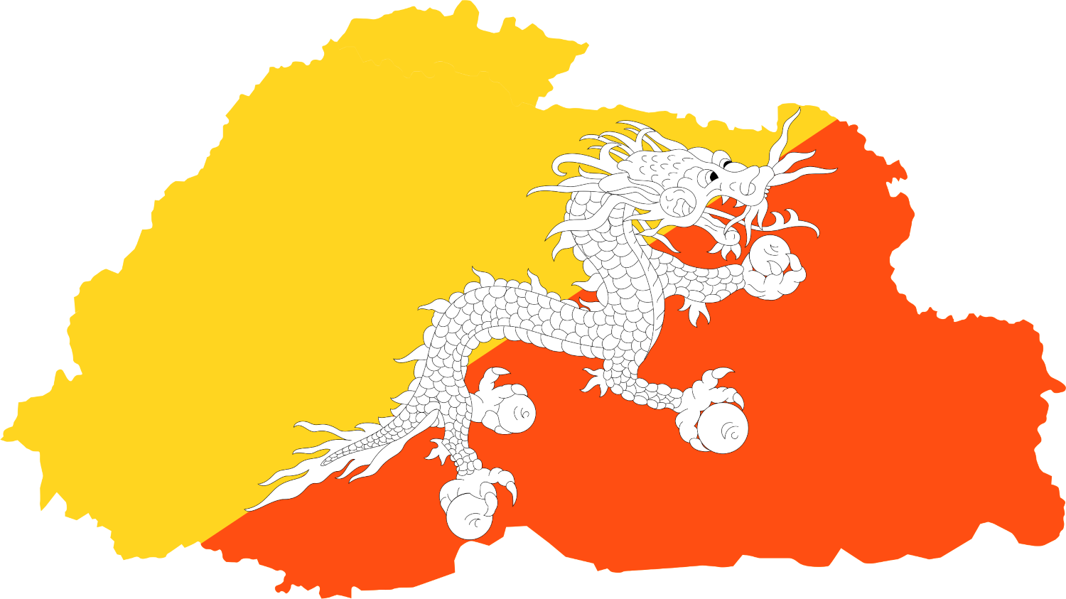 Bhutan Flag Map