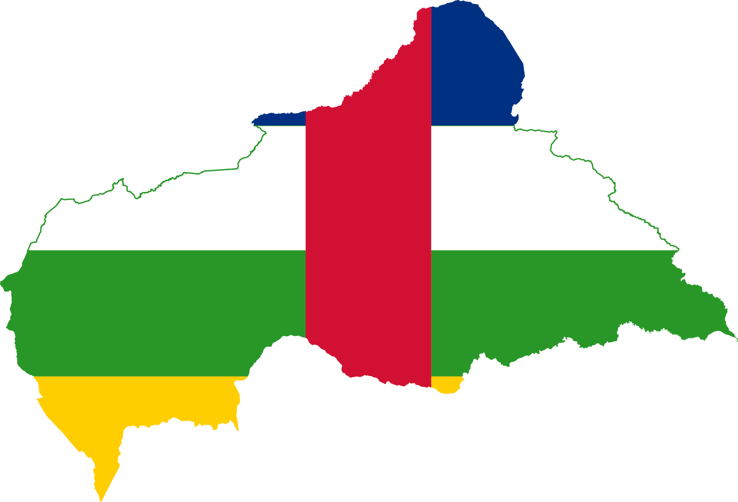 Central African Republic Flag Map
