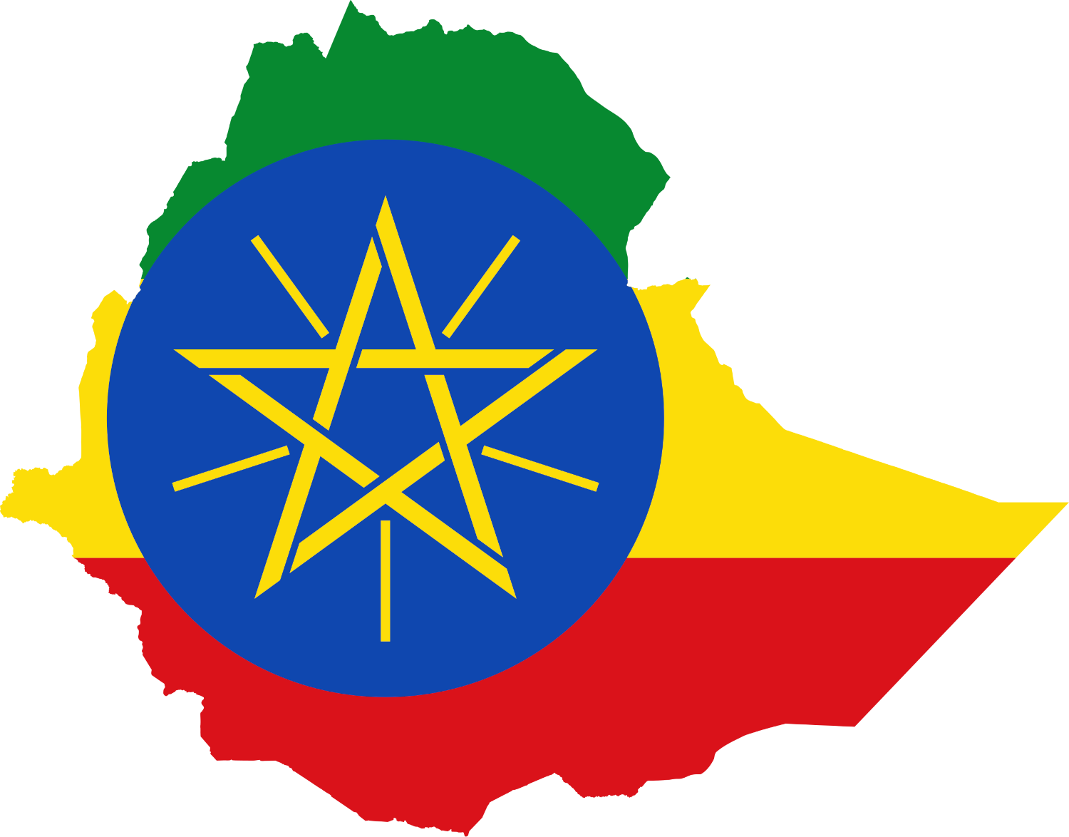 Ethiopia Flag Map
