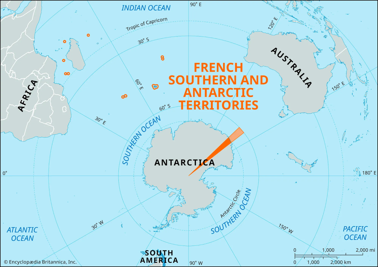 rench Southern and Antarctic Lands Map