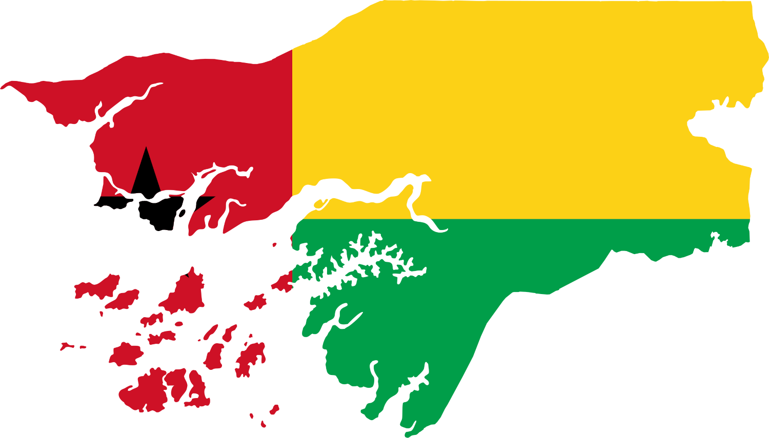 Guinea-Bissau Flag Map