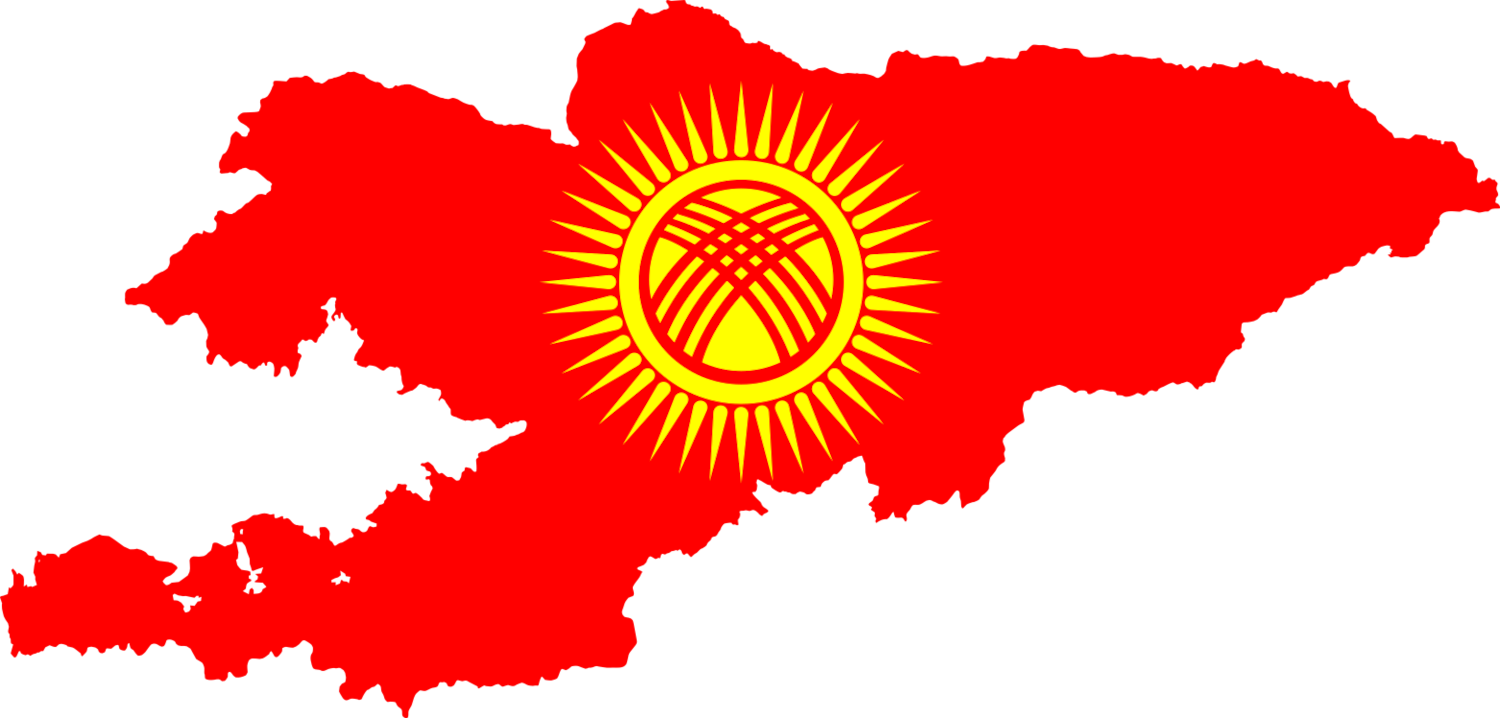 Kyrgyzstan Flag Map