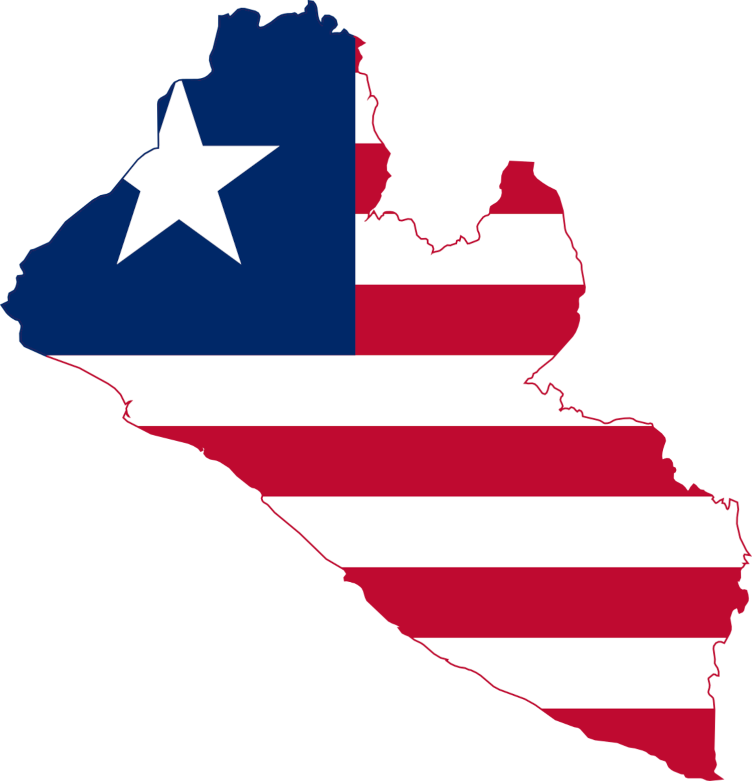 Liberia Flag Map