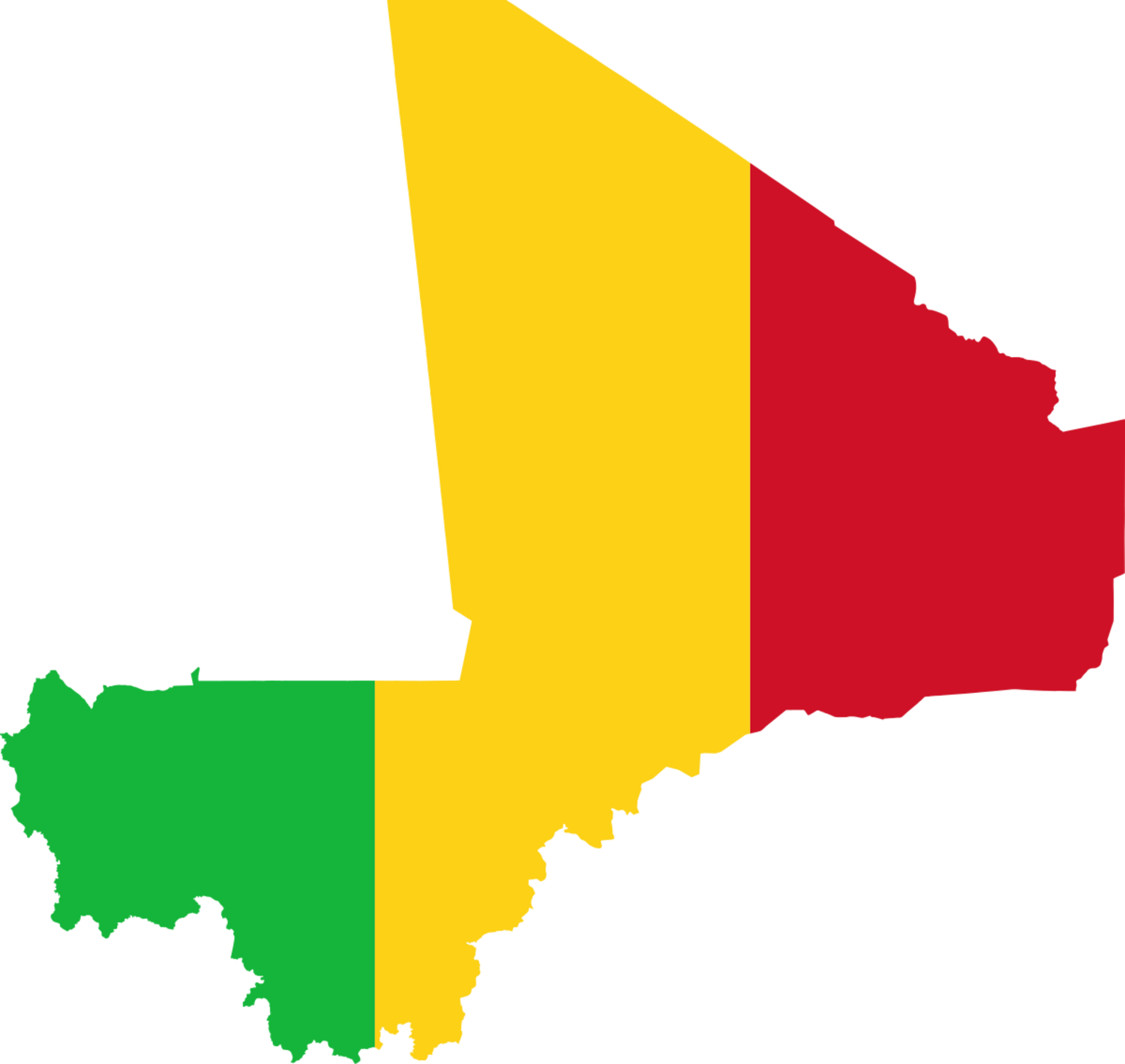 Mali Flag Map