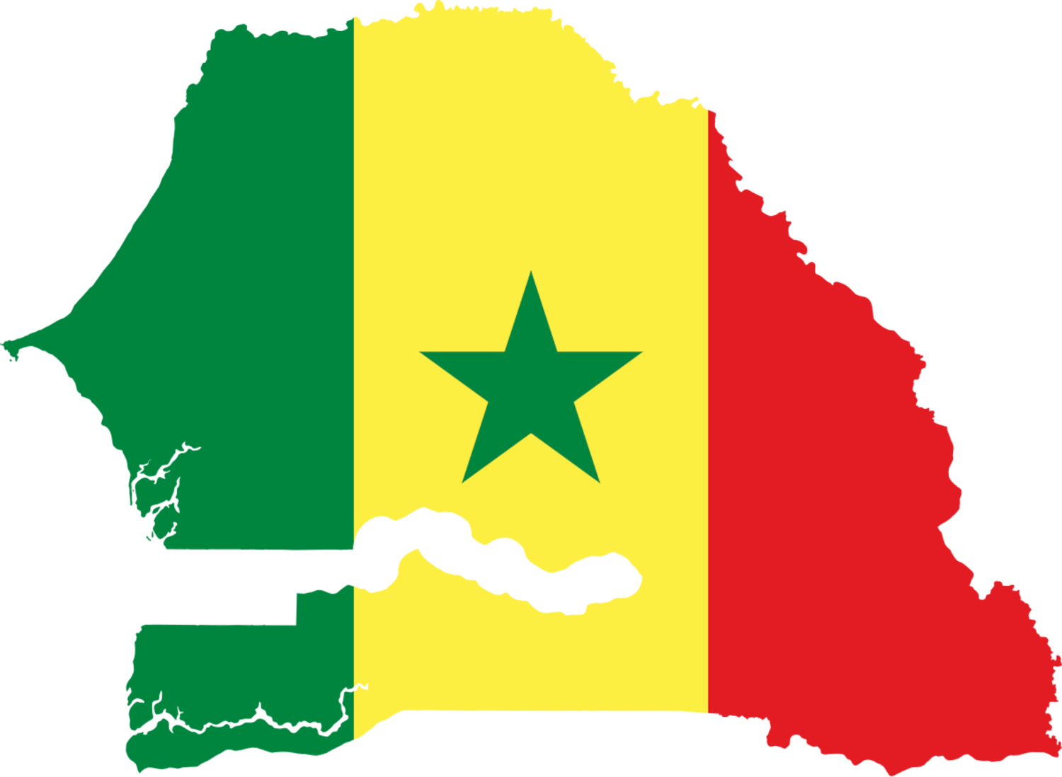 Senegal Flag Map