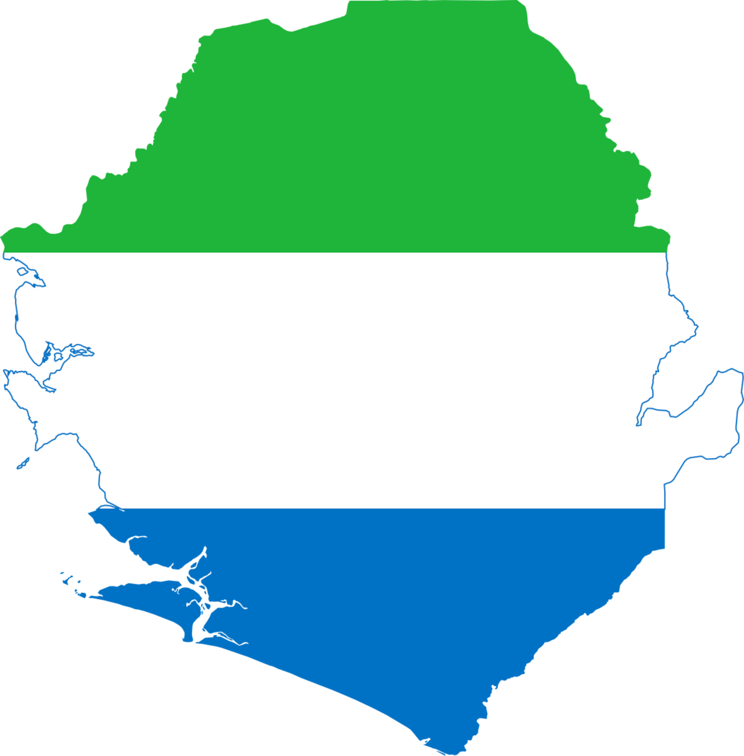 Sierra Leone Flag Map