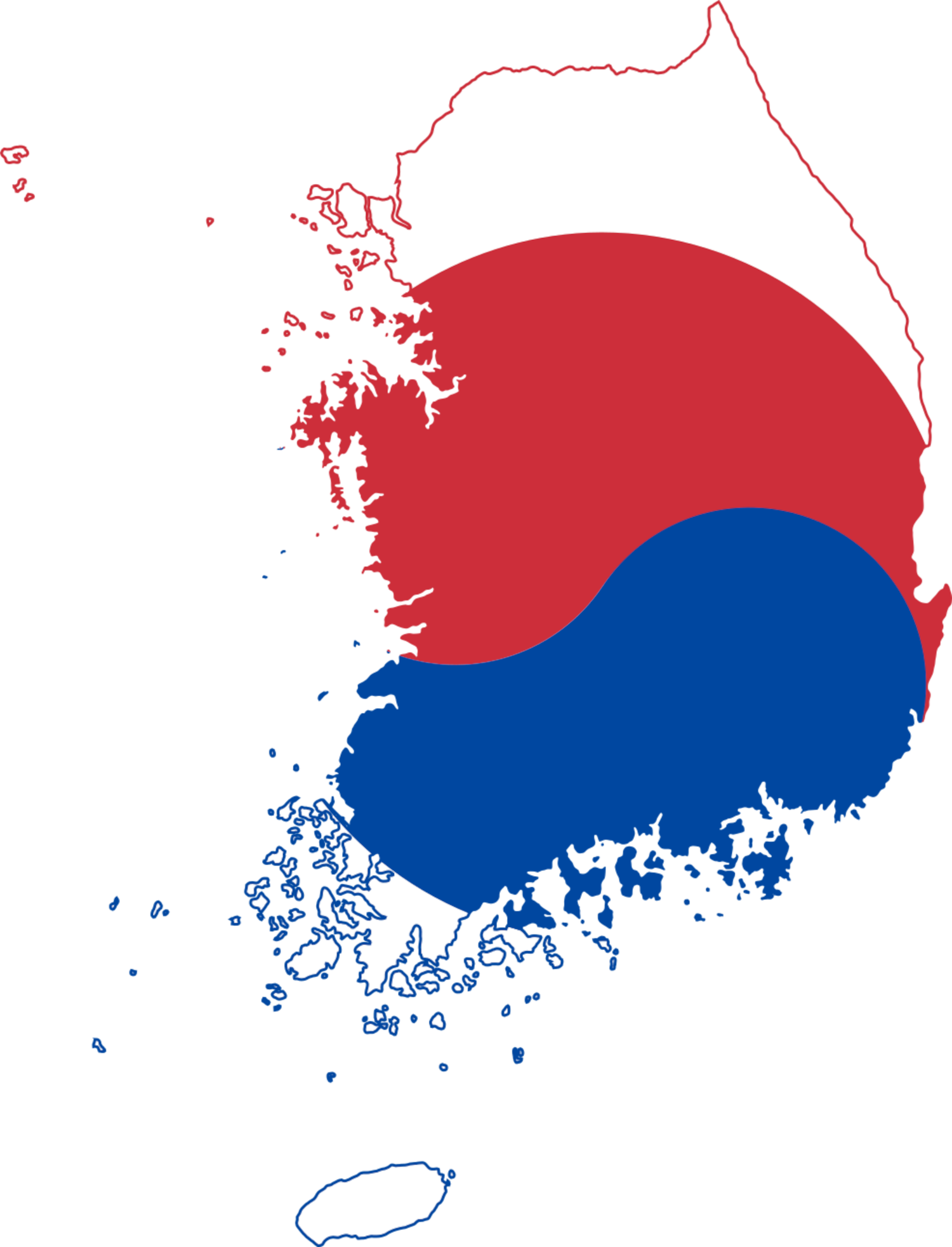 South Korea Flag Map