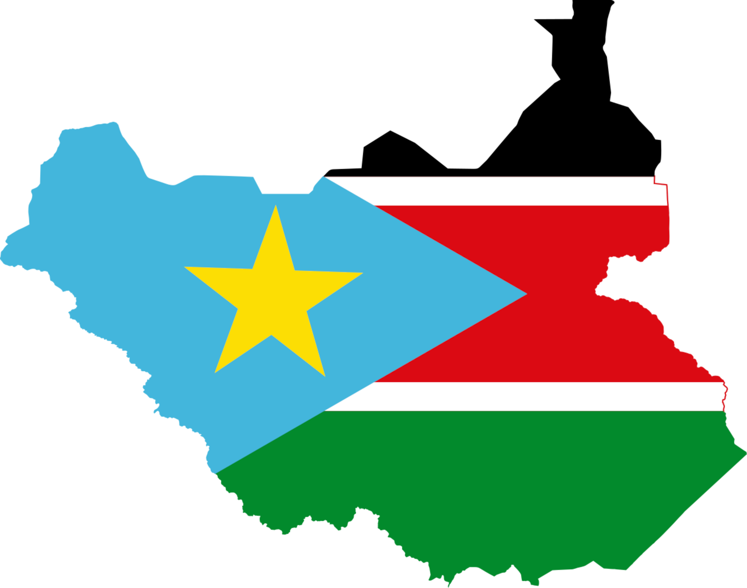 South Sudan Flag Map