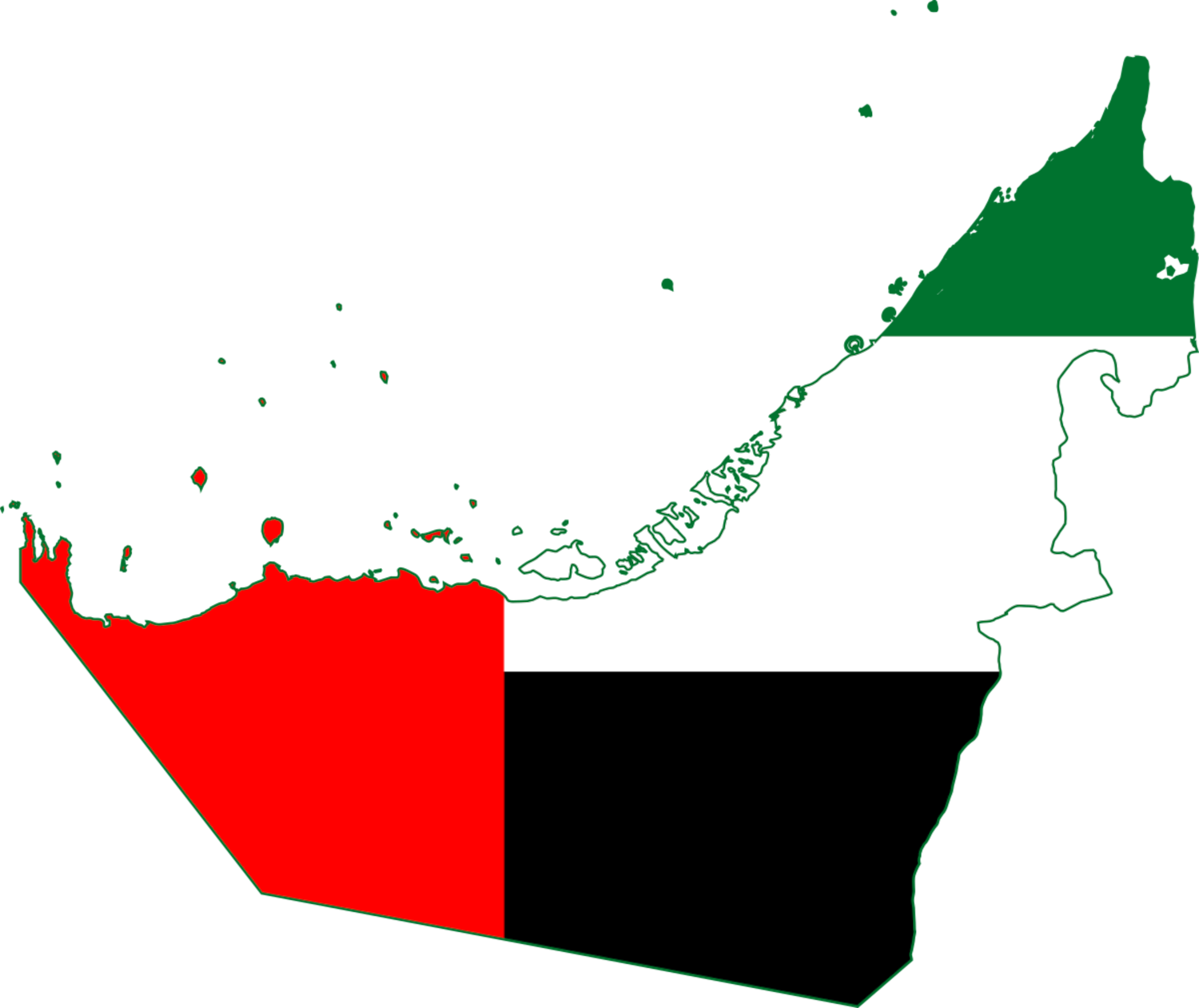 United Arab Emirates Flag Map