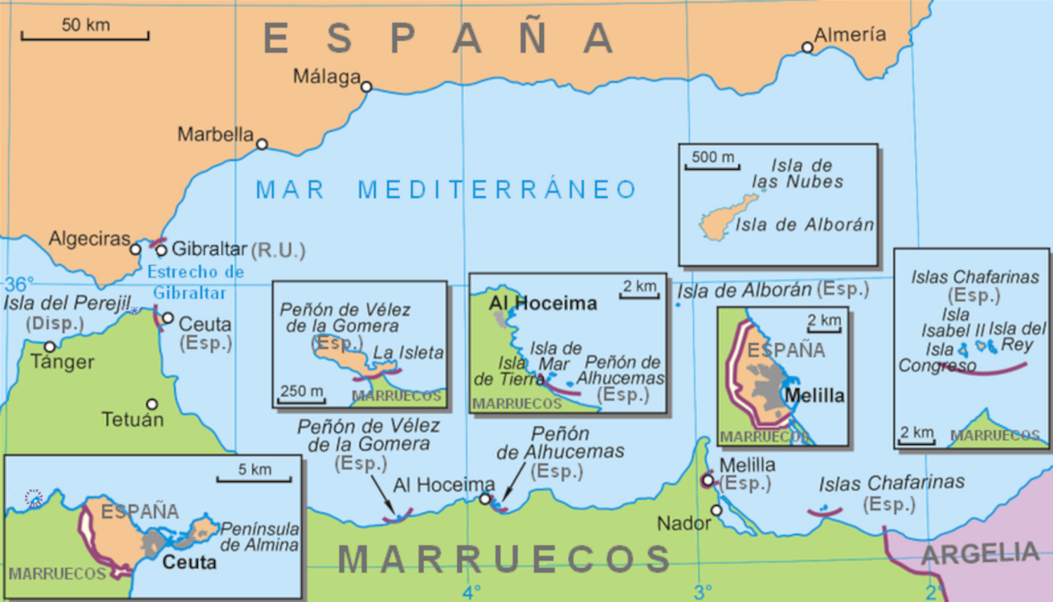 Plazas de soberanía Map