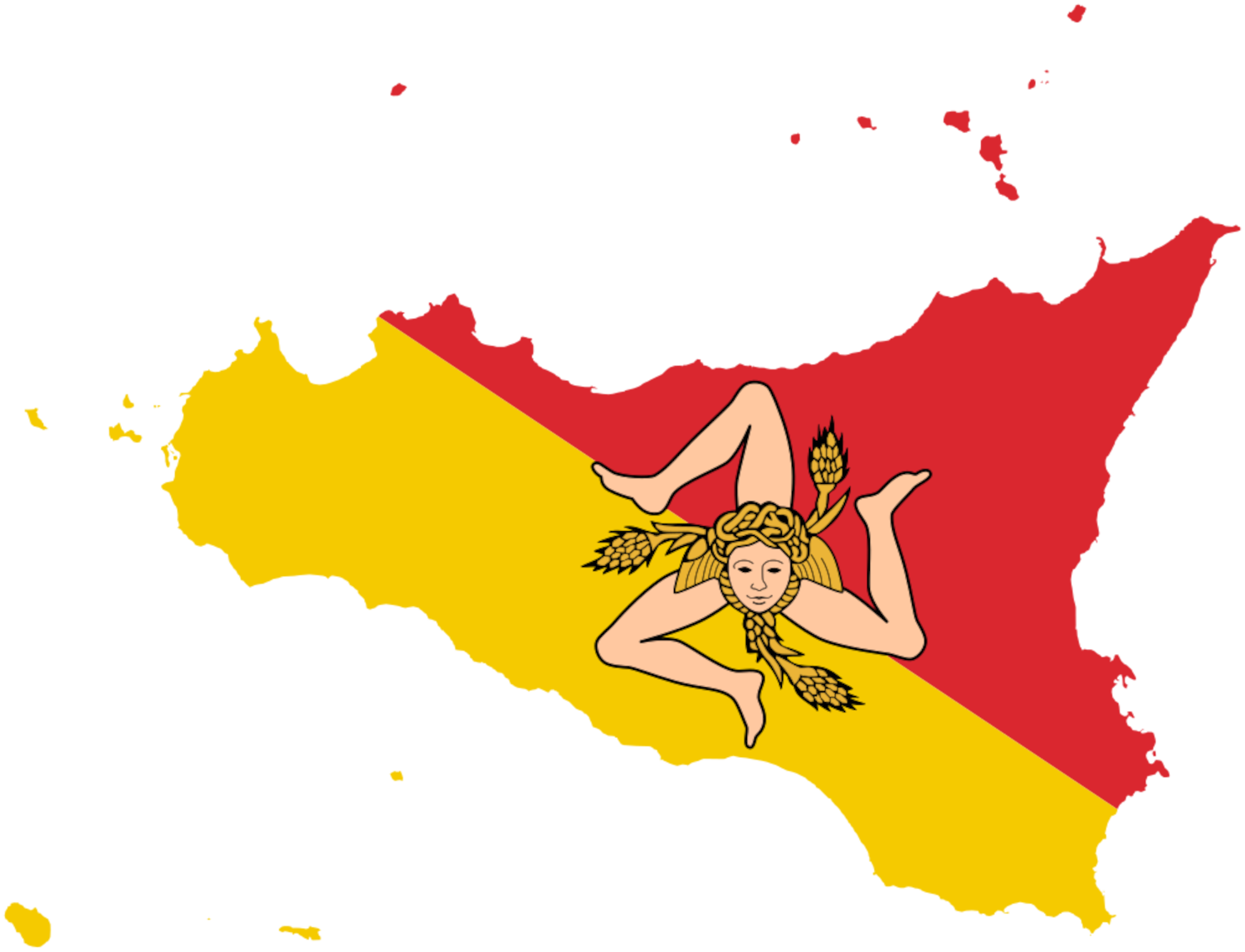 Sicily Flag Map