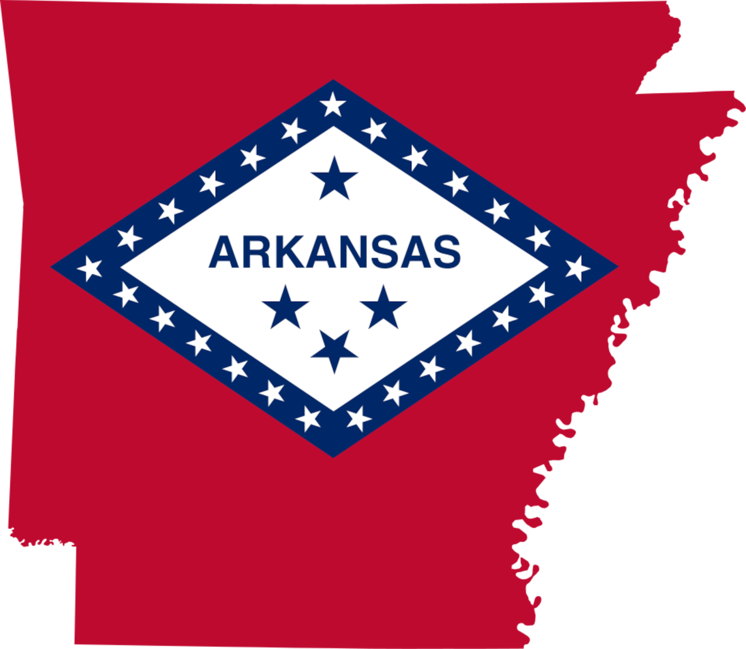 Arkansas Flag Map