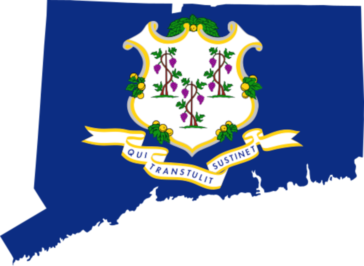 Connecticut Flag Map