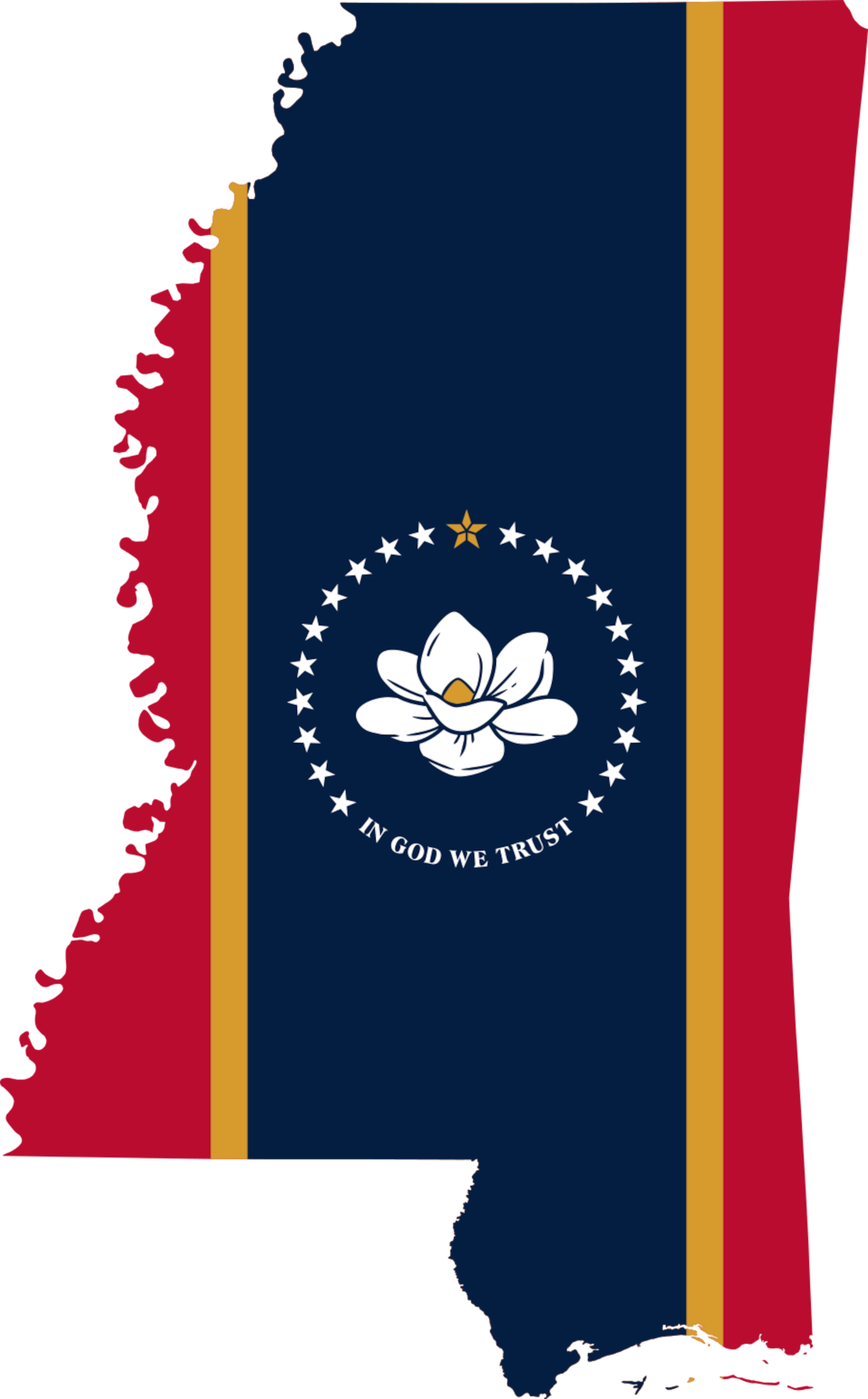 Mississippi Flag Map