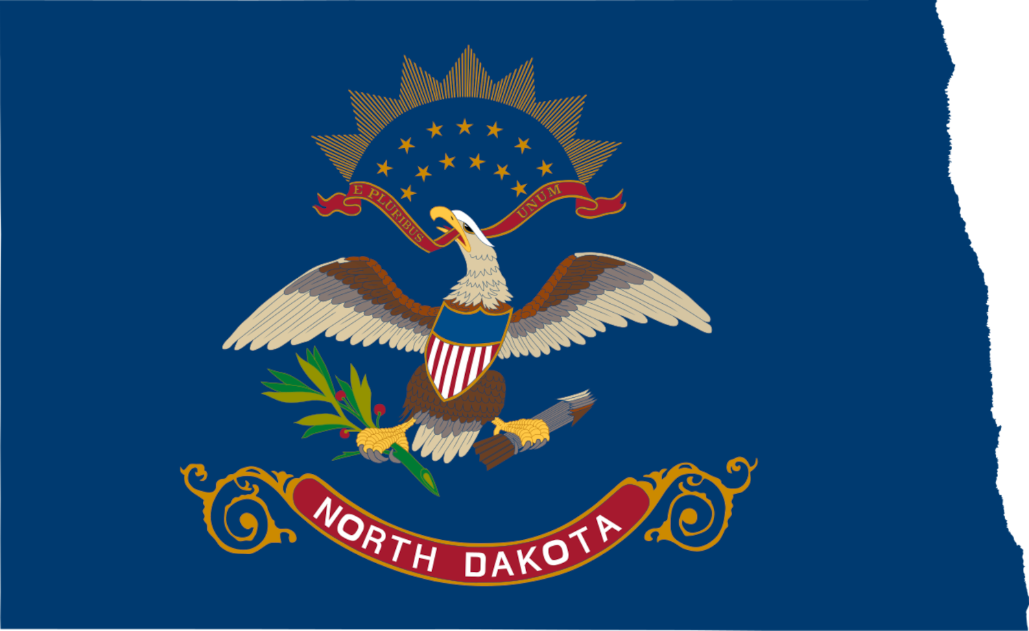 North Dakota Flag Map