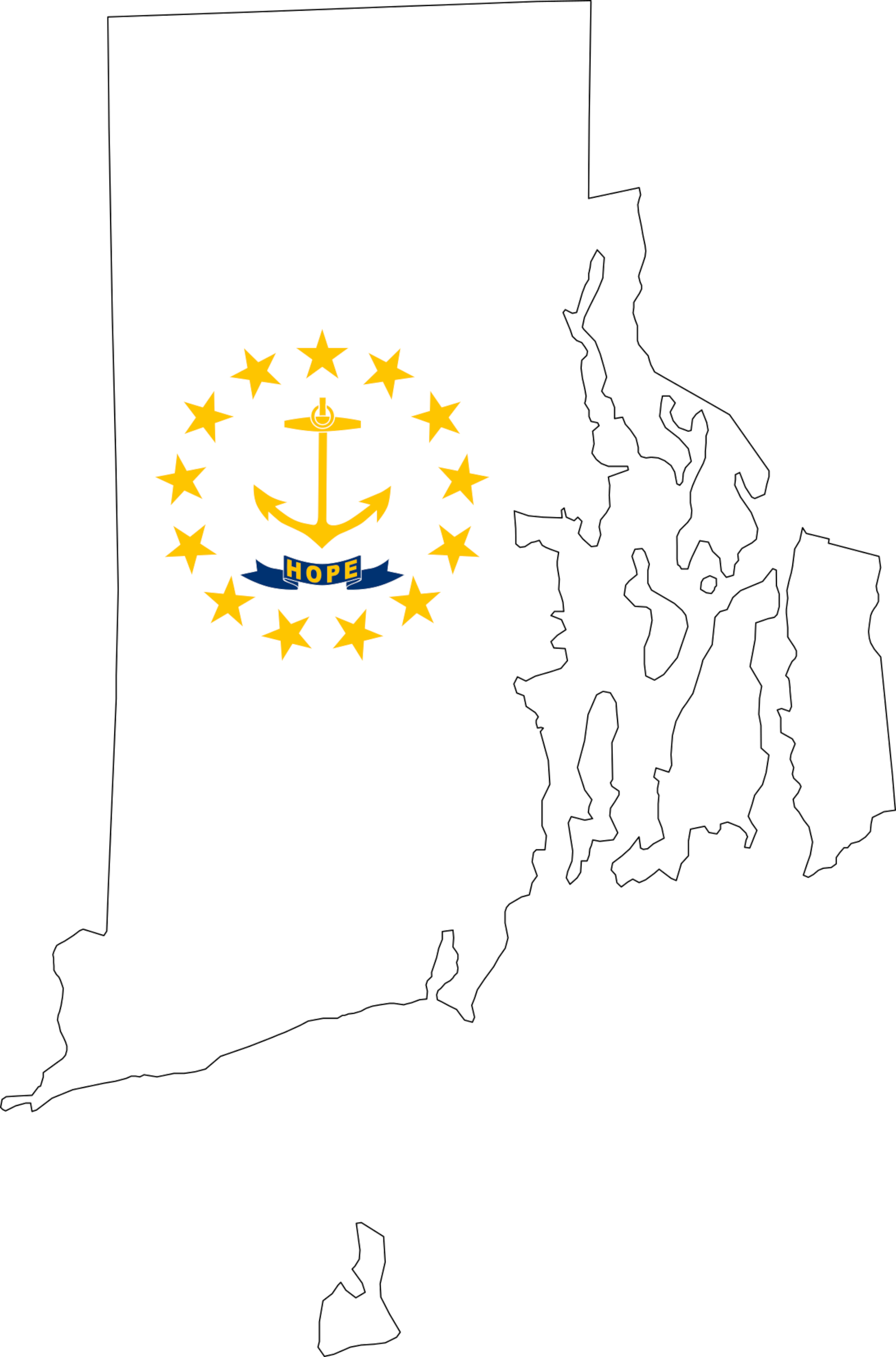 Rhode Island Flag Map