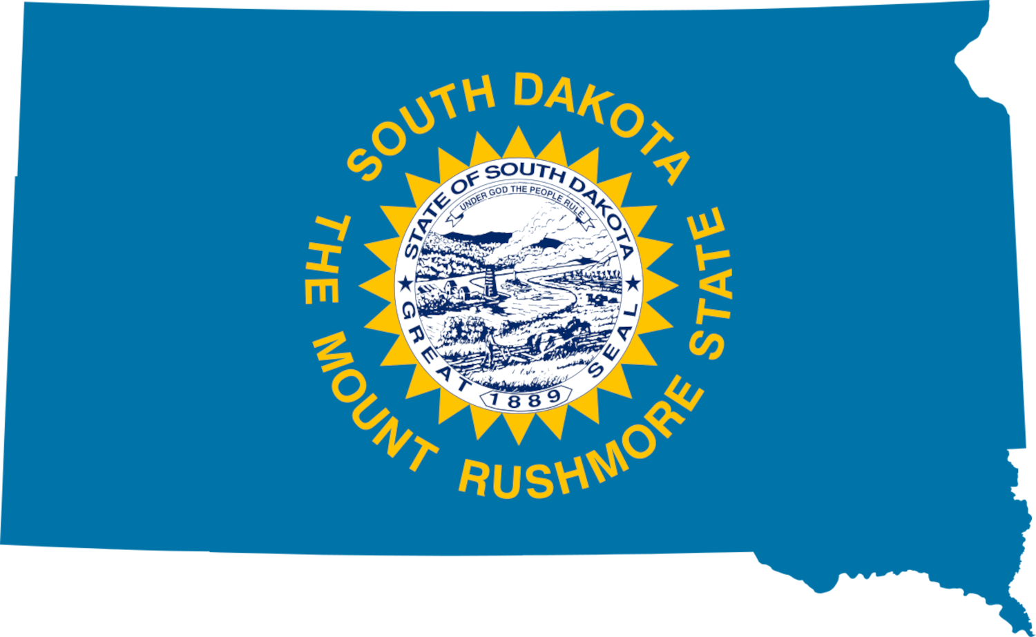 South Dakota Flag Map