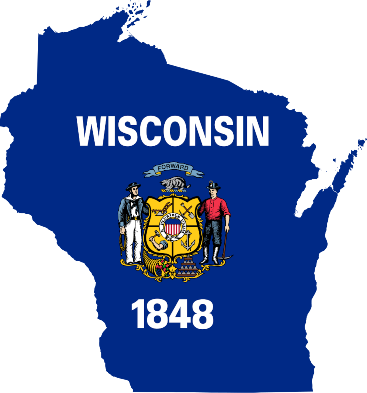 Wisconsin Flag Map