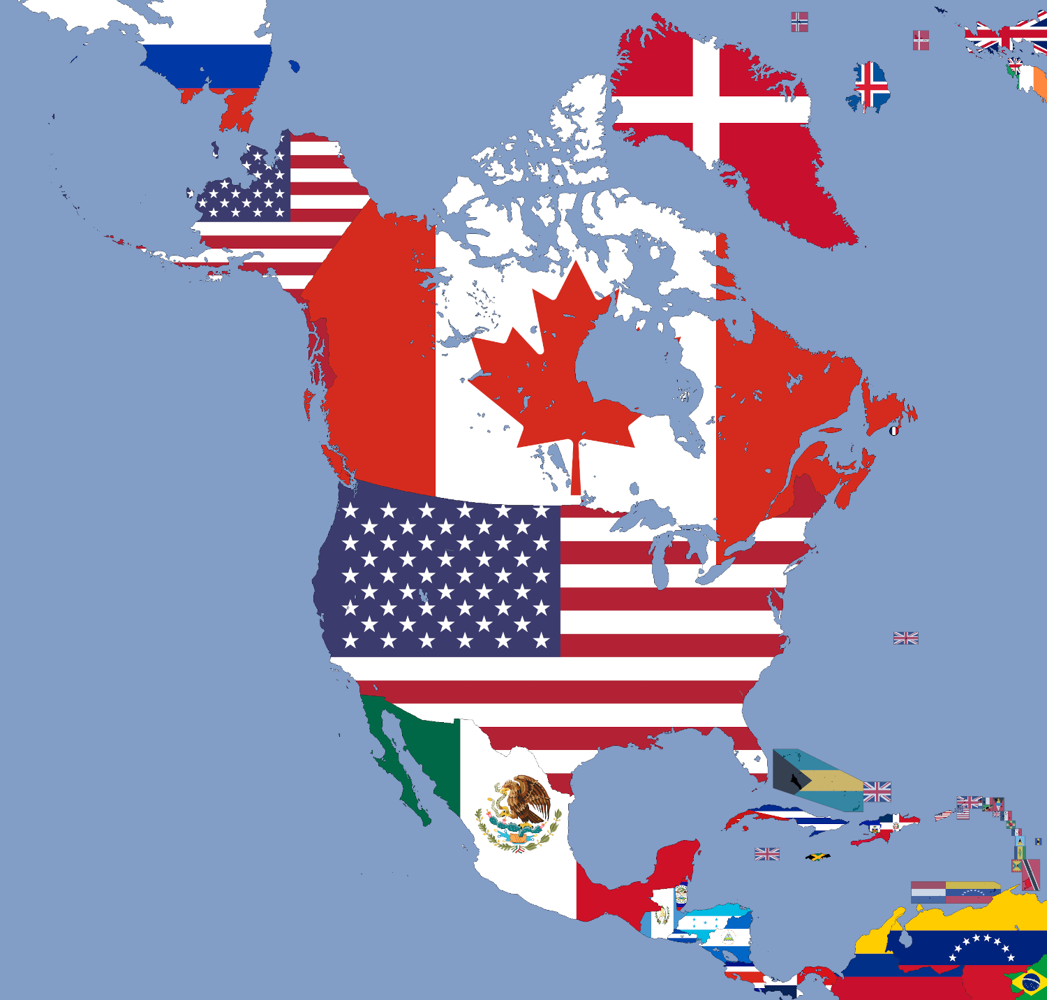 North America Flags Map