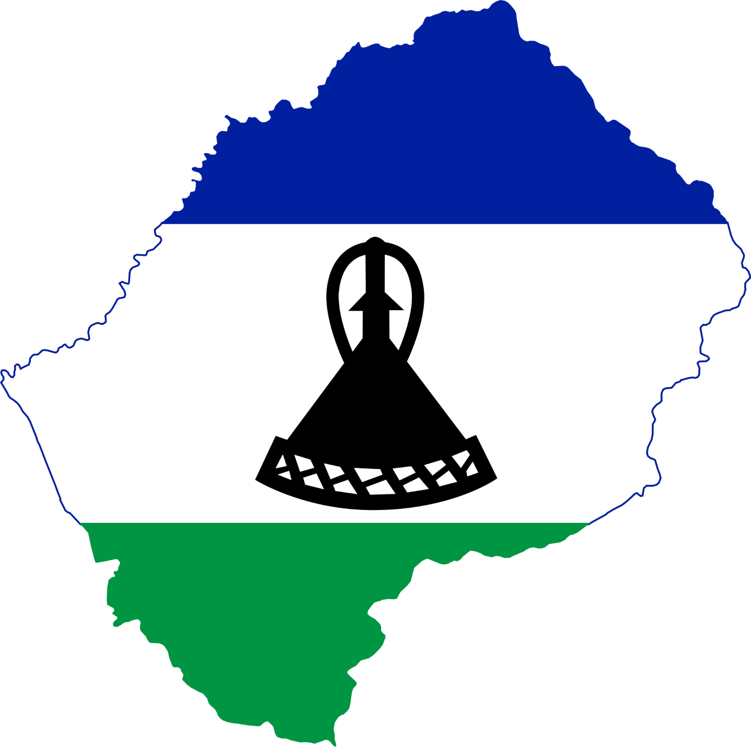 Lesotho Flag Map