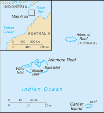 Ashmore and Cartier Islands Location